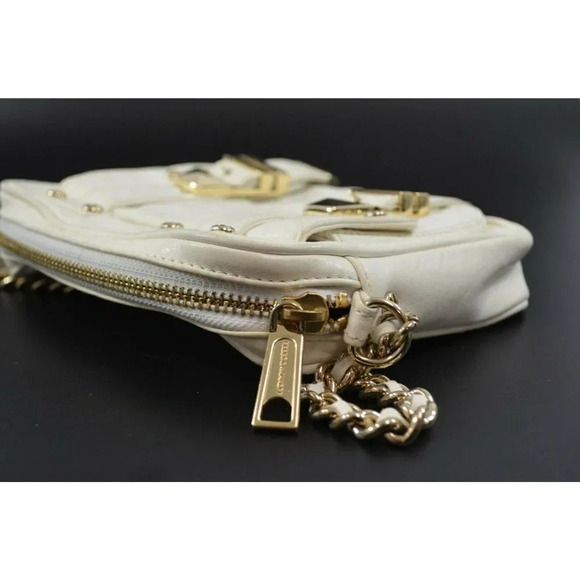 Rebecca Minkoff White Leather Crossbody Small Mini Purse Handbag Metal Hardware - Picture 12 of 12